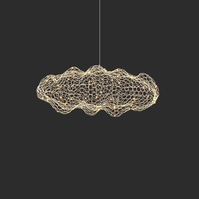 Golden Cloud Weave Pendant Light