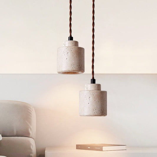 Elemental Travertine Mini Pendant Lamp