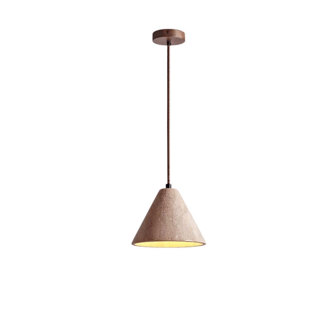 Solis Cone Travertine Pendant Lamp