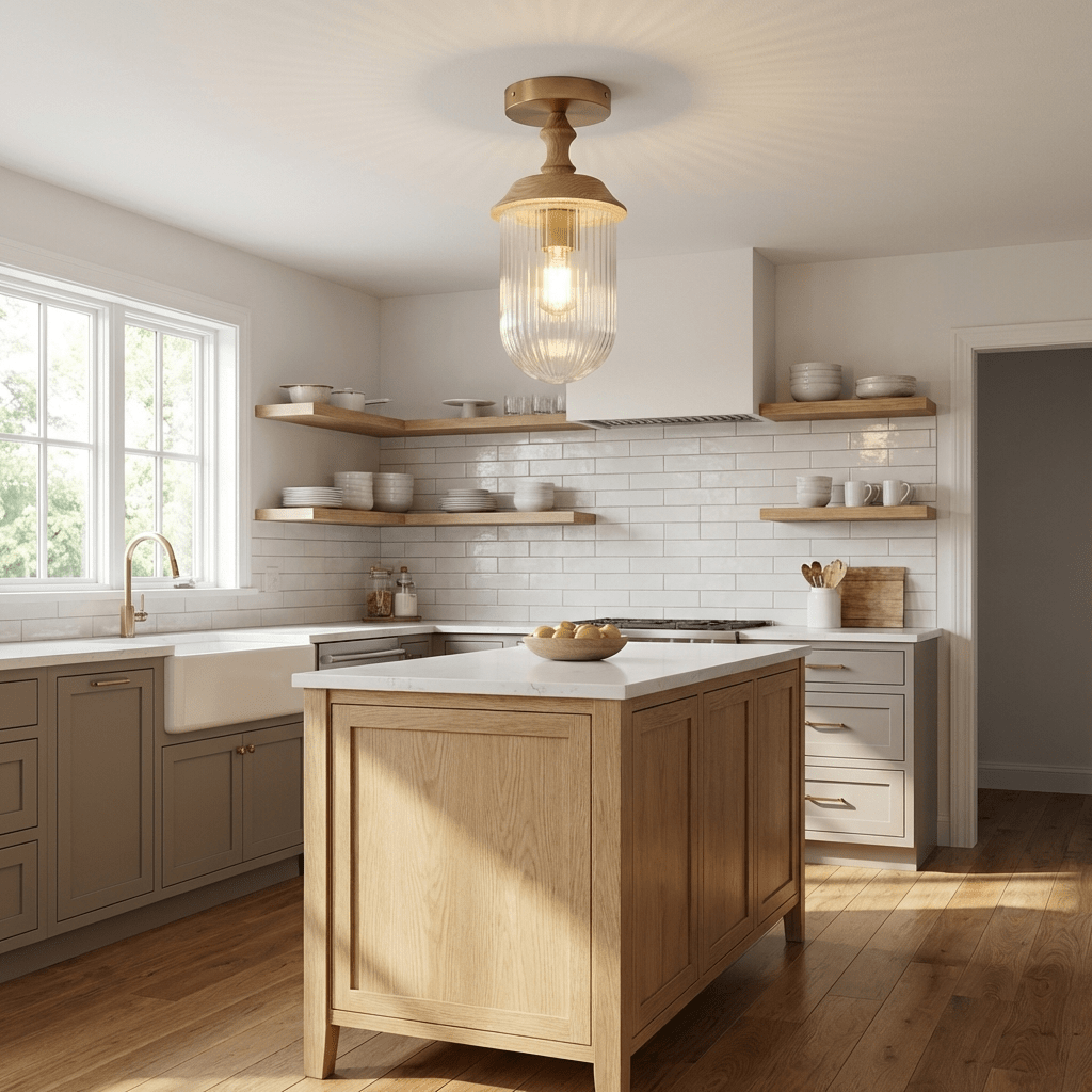 Sylvan Wood Rim Ceiling Lamp