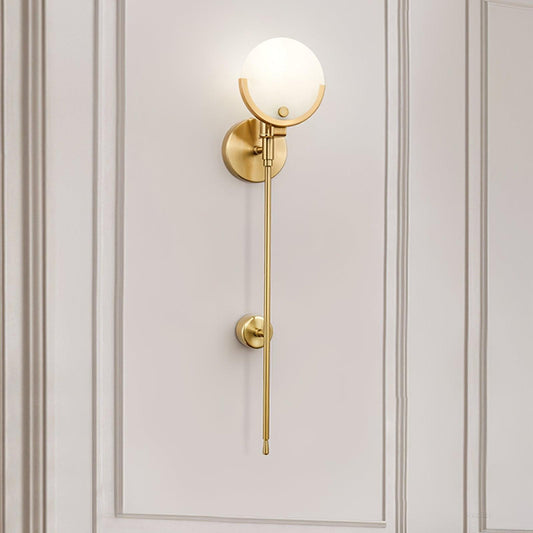 Ava Brass Alabaster Wall Lamp