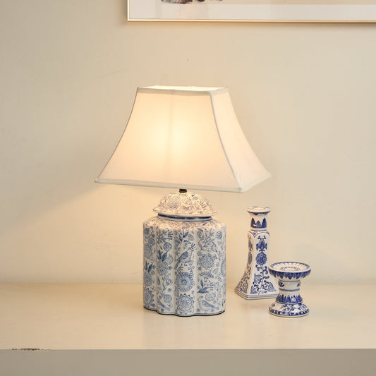 Floral Bird Jar Table Lamp