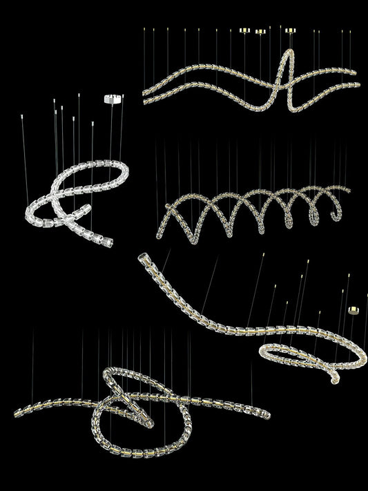 The Gabriel Wave LED Chandelier | Custom Size & Made-to-Order Lighting for Luxury Residences & Commercial Spaces