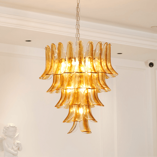 Murano Amber Lily Chandelier
