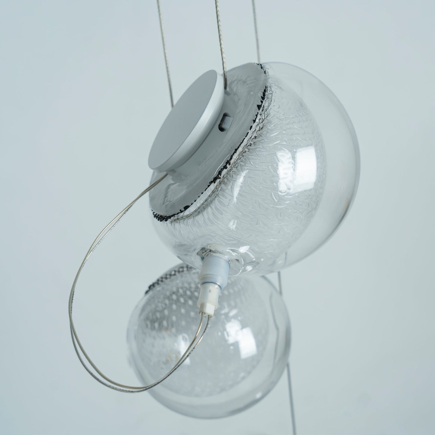 White and Clear Glass Pendant Light