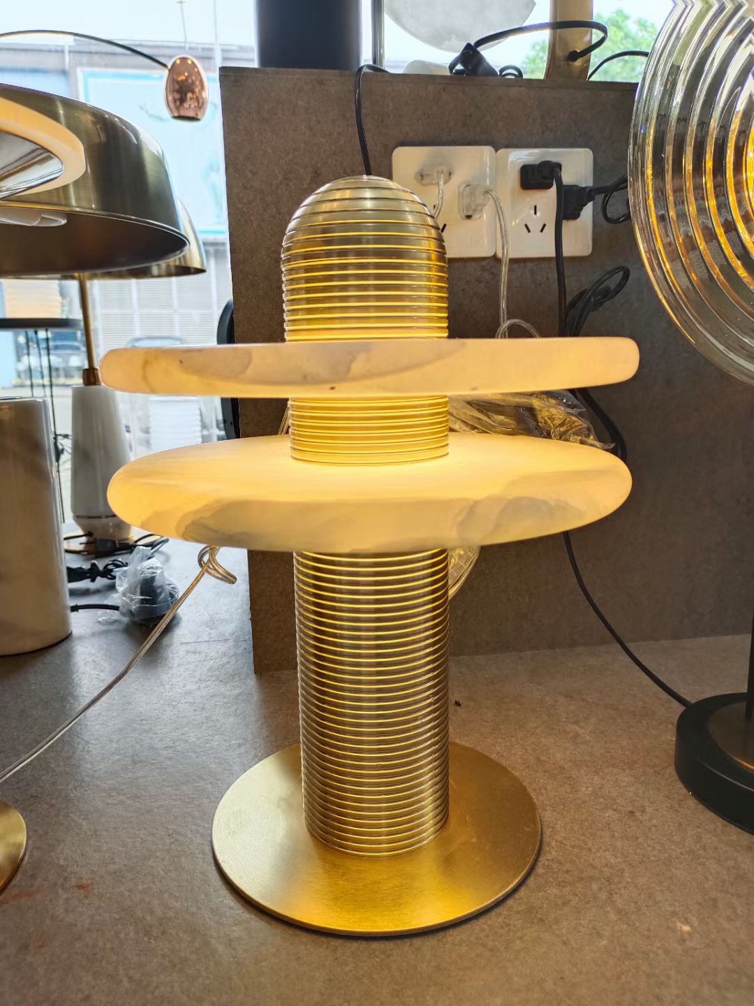 Alabaster Planes Table Lamp