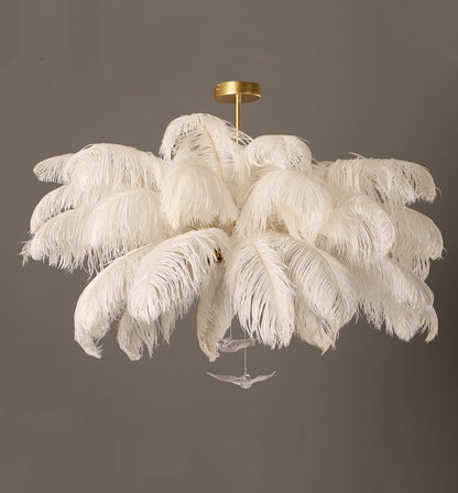 Ostrich Feather Chandelier