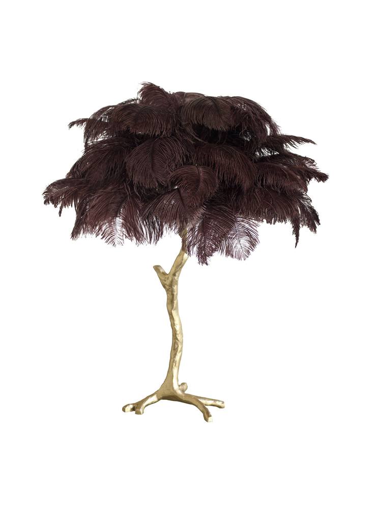 Ostrich Feather Table Lamp