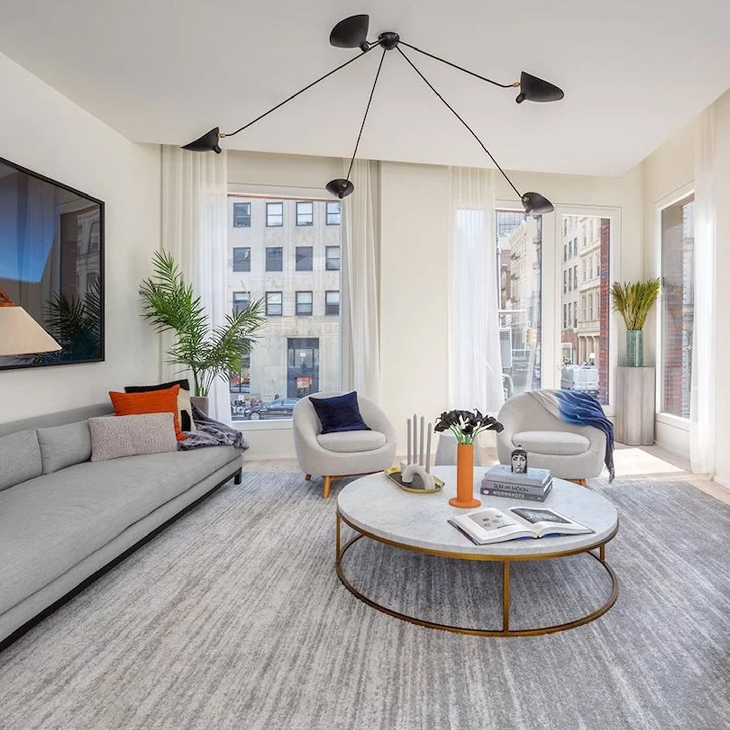 Leaning Serge Mouille Ceiling Lamp B