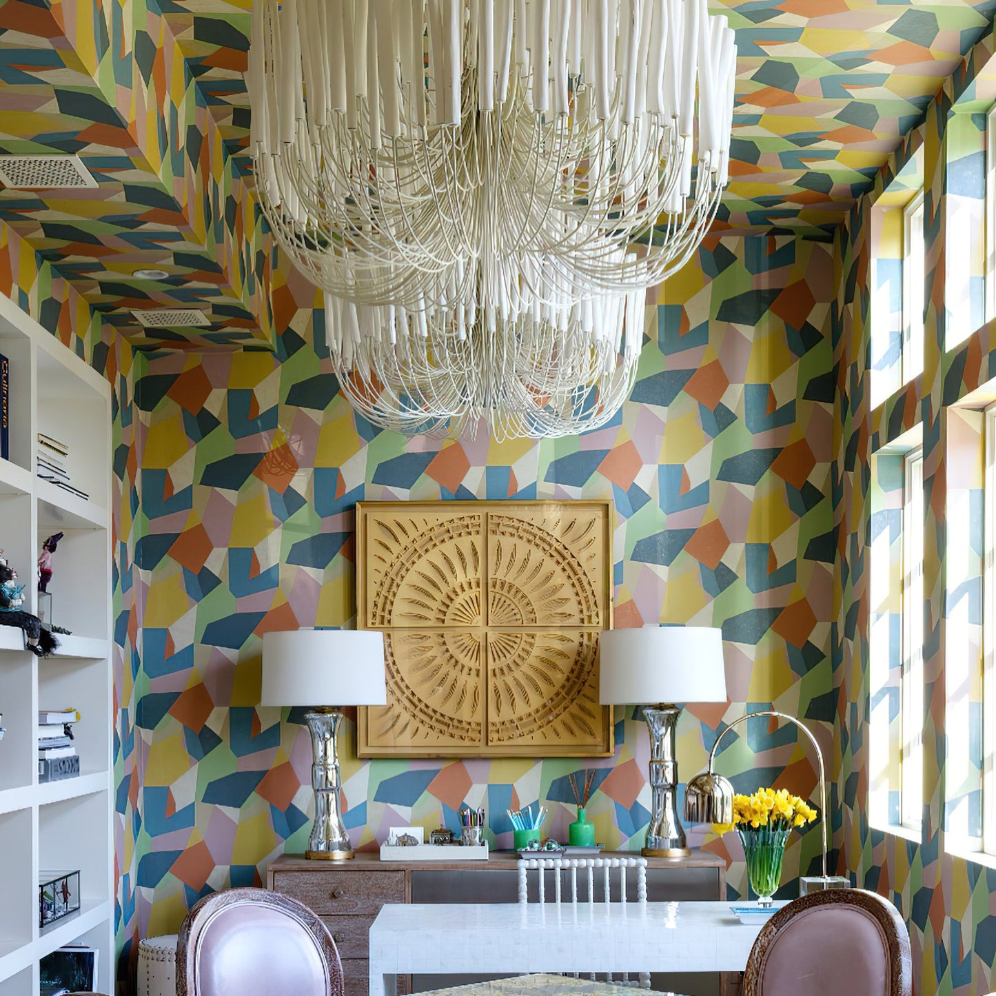 Dense Wooden stick Chandelier