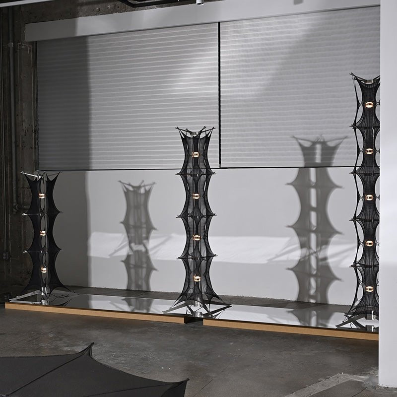 Noir Mesh Tower Floor Lamp