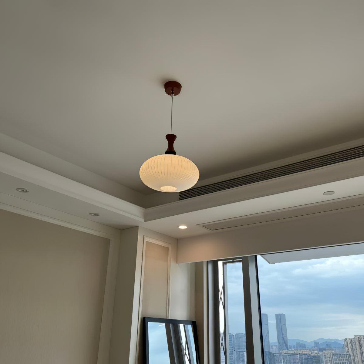 Pleated Glass Nelson Pendant Light