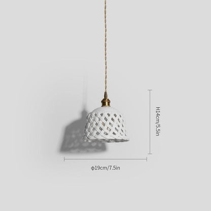 Openwork Ceramic Pendant Swag Light