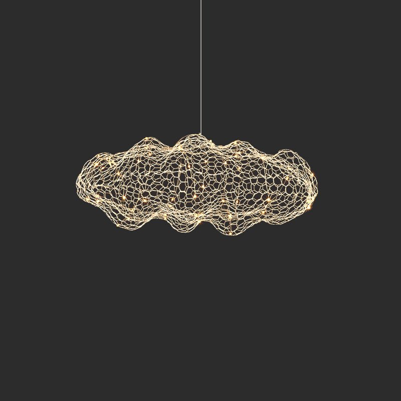 Golden Cloud Weave Pendant Light