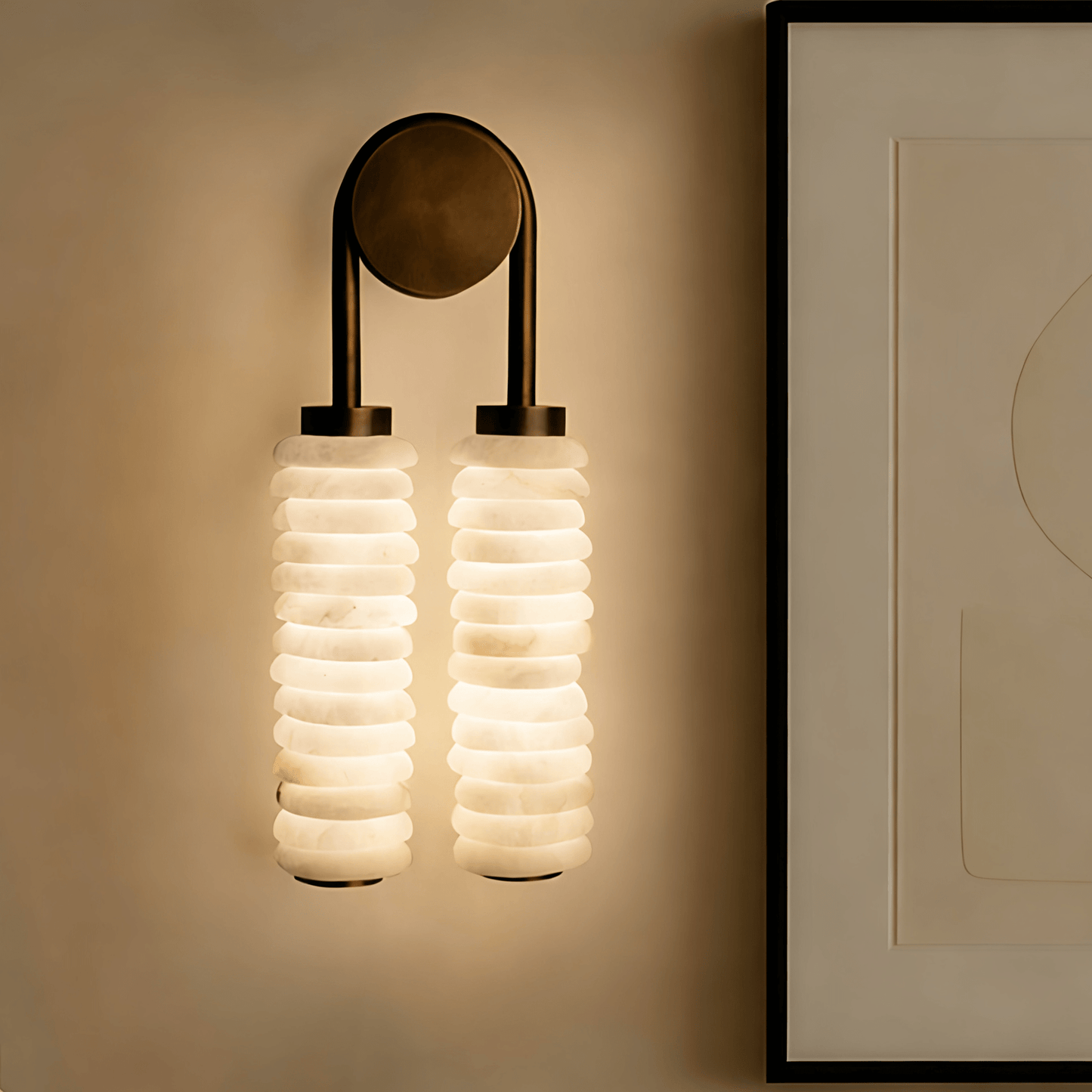 Calla Ribbed Alabaster Sconce