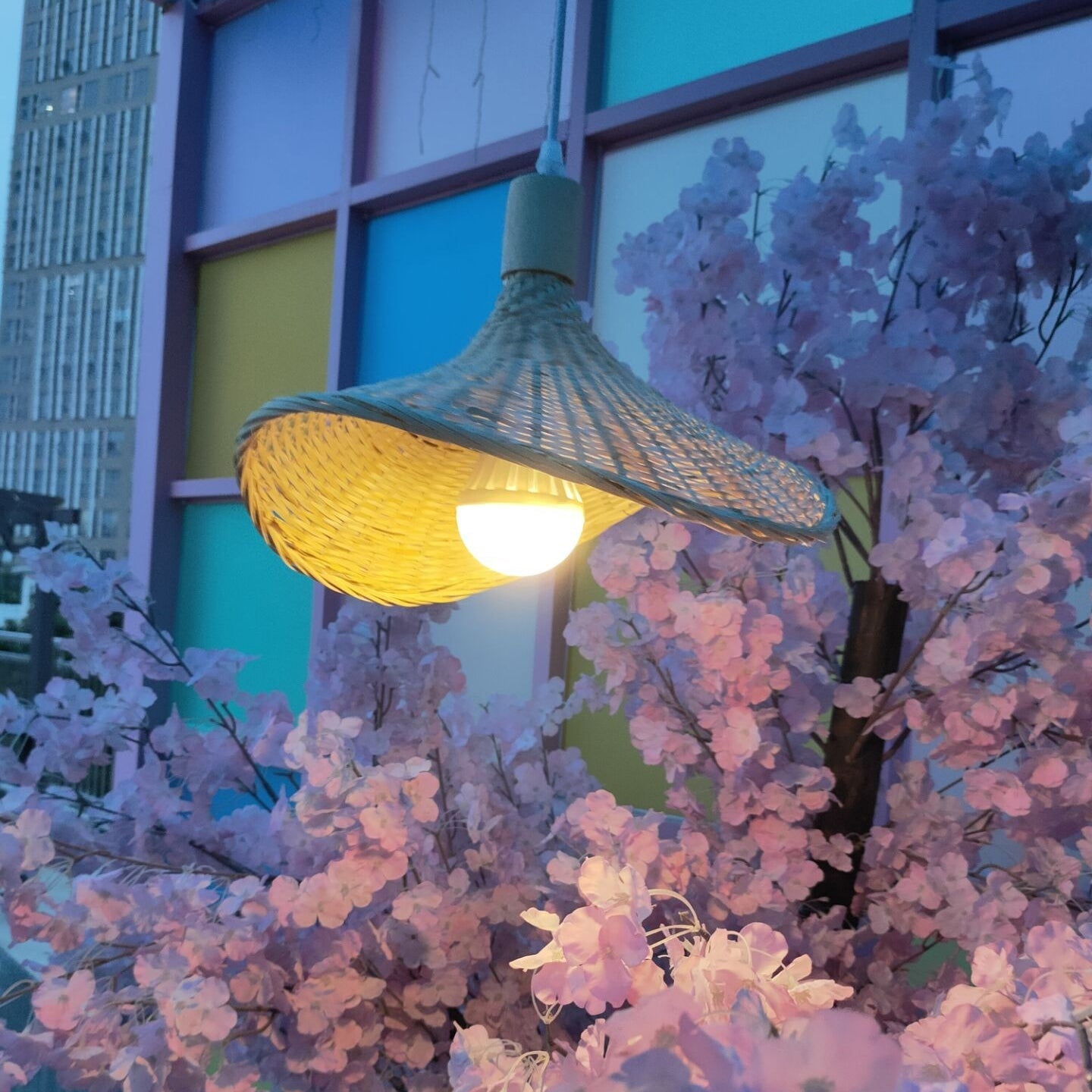 Straw hat Pendant Light