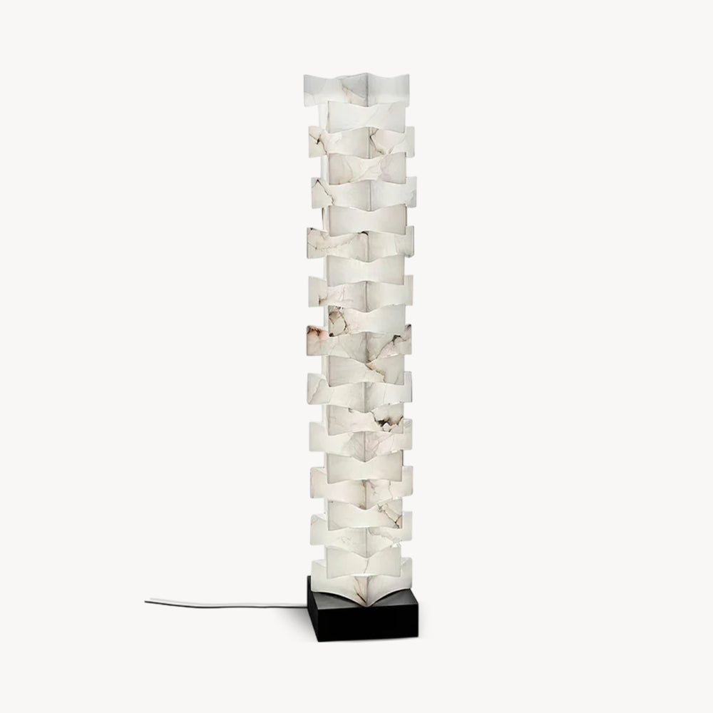 Stacked Alabaster Floor Lamp