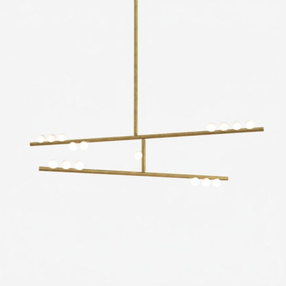Brass Glass Drop Chandelier