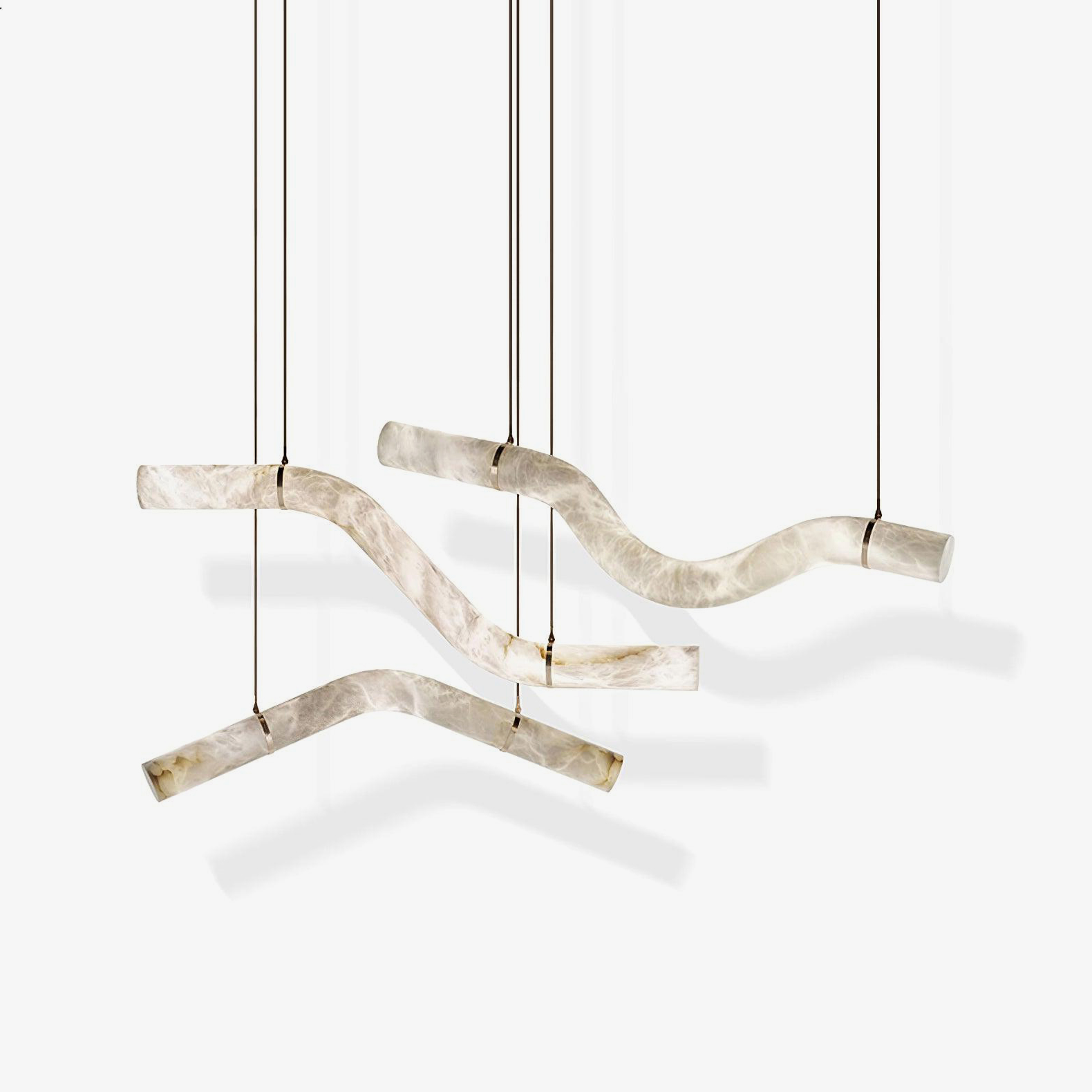 Streamlined Alabaster Pendant Lamp