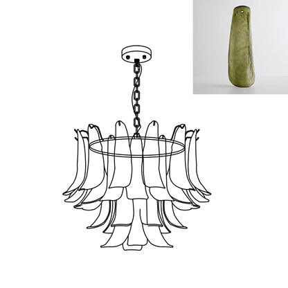 Murano Glass Leaf Chandelier