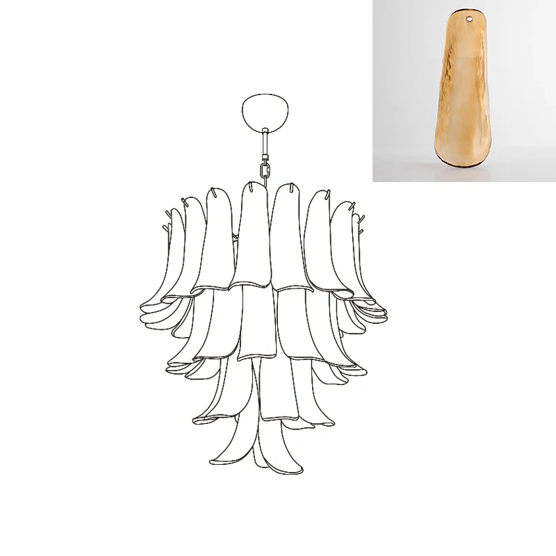 Murano Glass Petals Chandelier