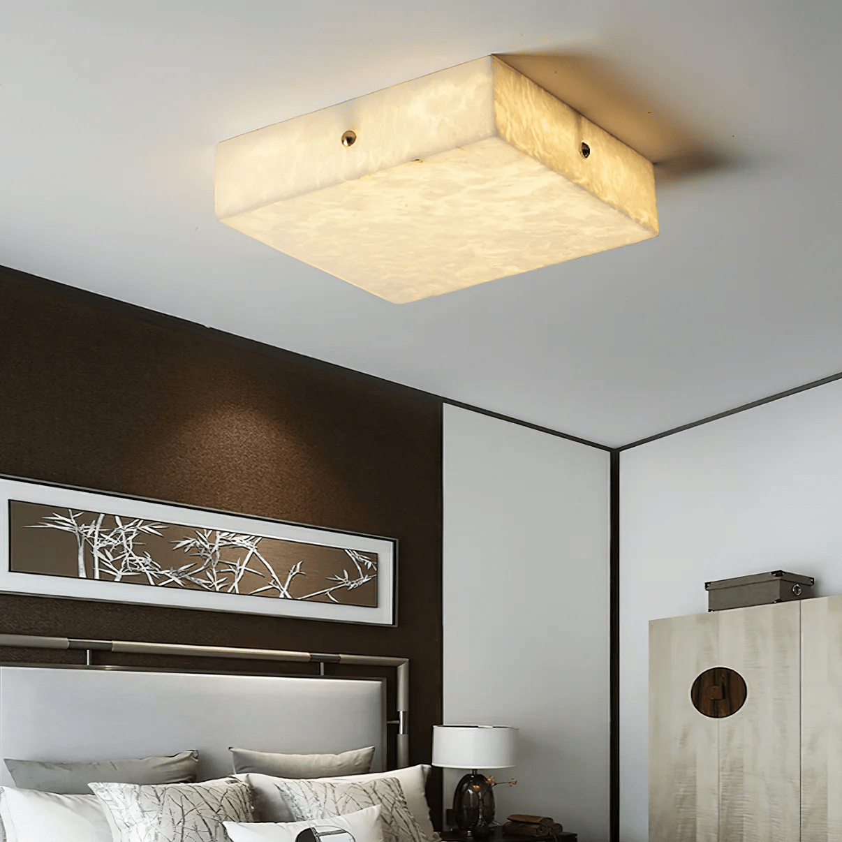Square Alabaster Ceiling Light