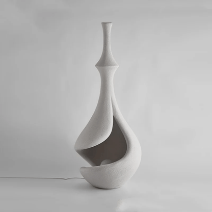 White Sere Vase Floor Lamp
