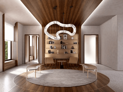 Ethereal Wave Alabaster Chandelier