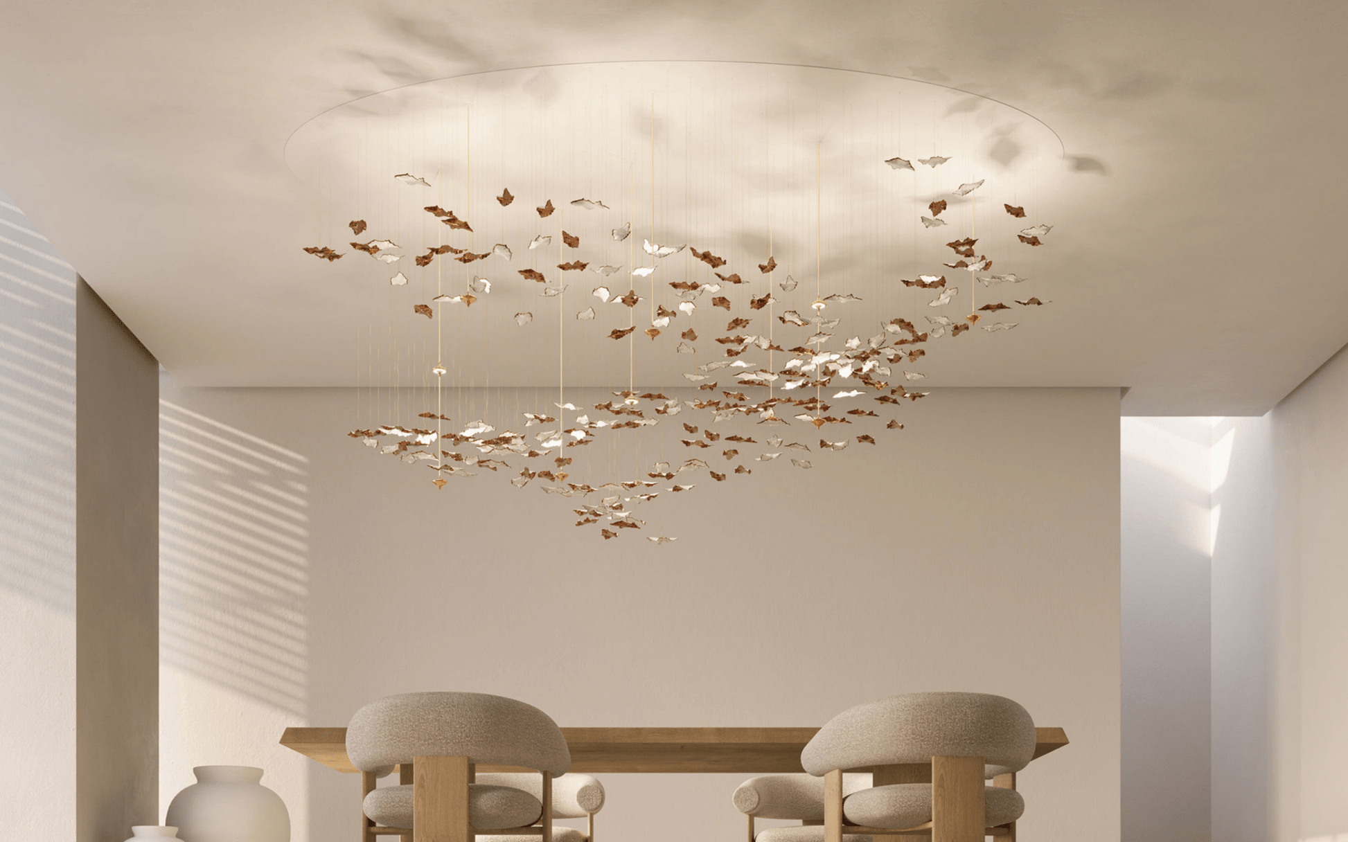 Leaf Twisted Sculptural Customize Chandelier