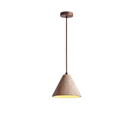 Solis Cone Travertine Pendant Lamp