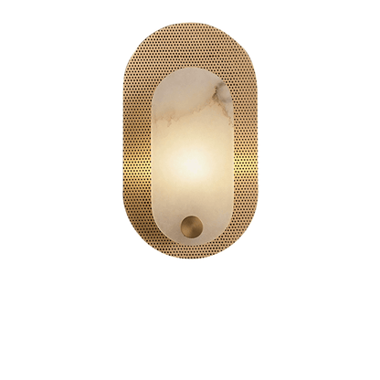 Perforated Oval Alabaster Wall Sconce