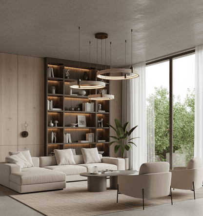 Celestial Orbit Travertine Chandelier