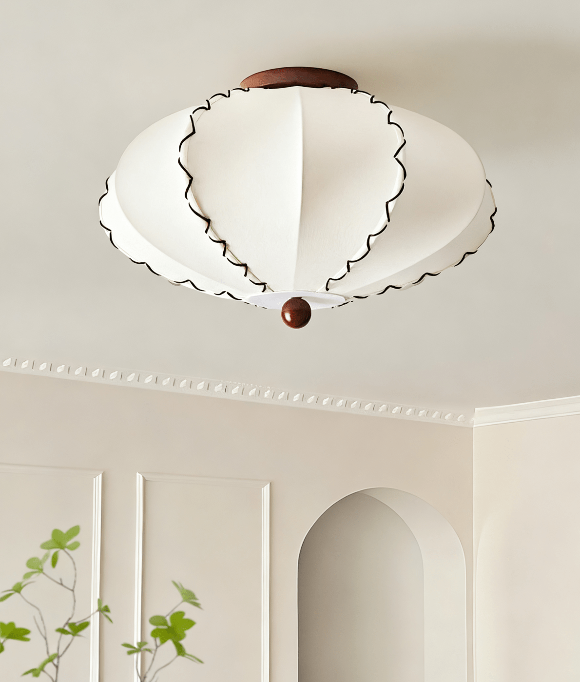 Calloped Edge Fabric Ceiling Light