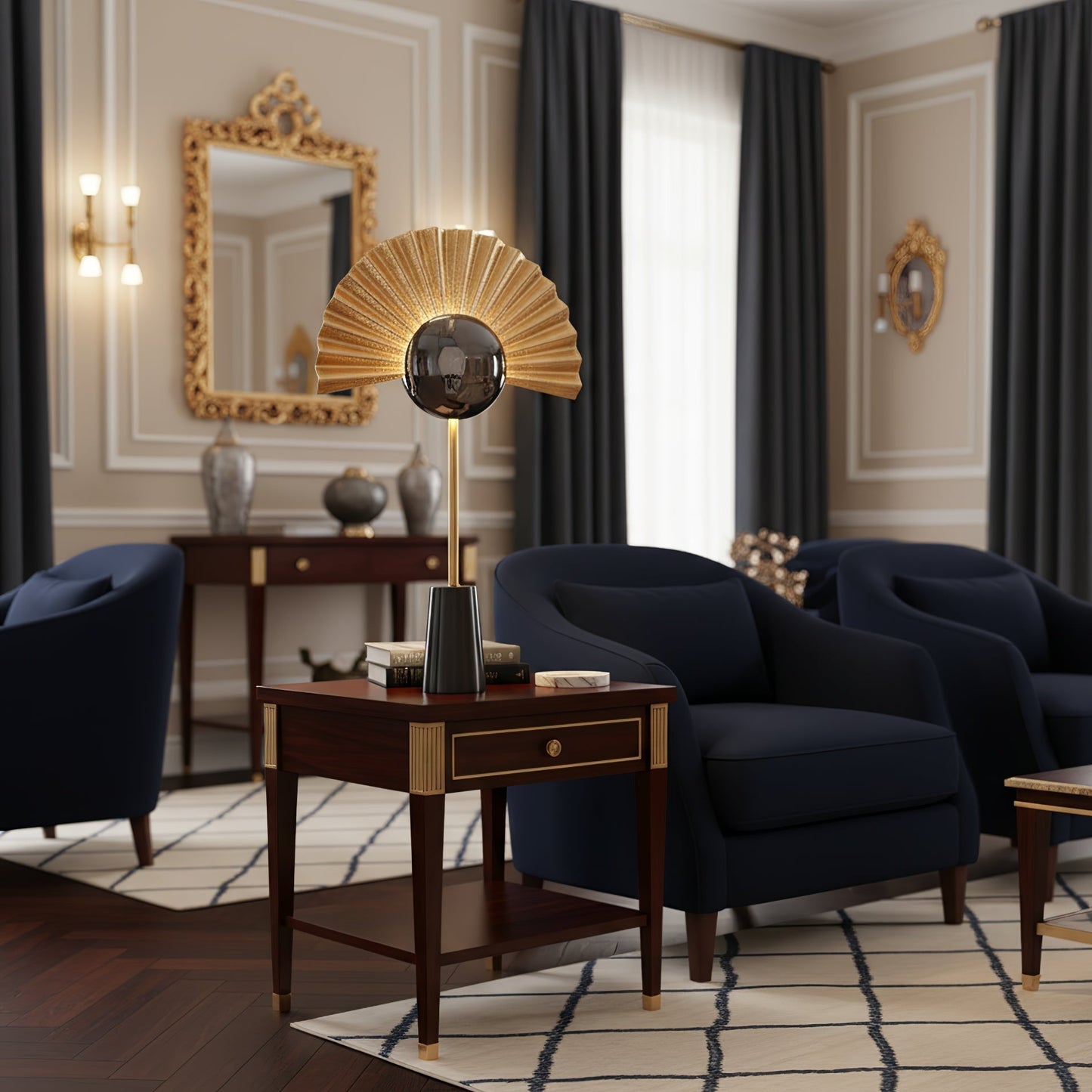 Gilded Fan Table Lamp