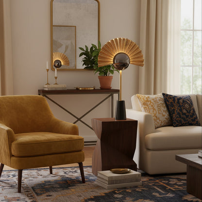Gilded Fan Table Lamp