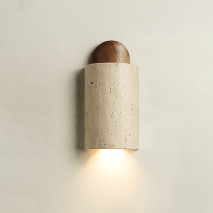 Travertine Cylinder Cap Wall Light