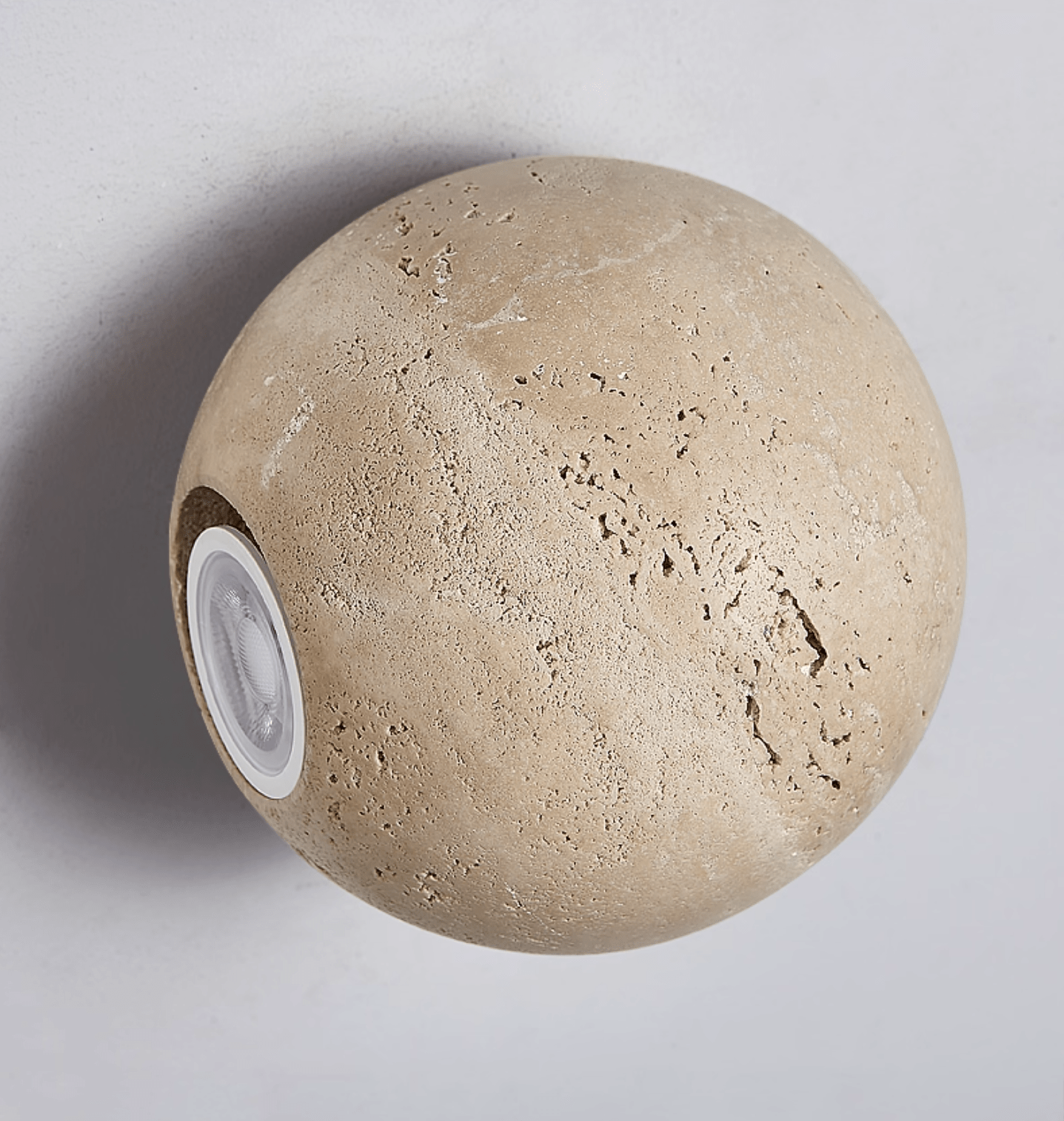 Travertine Globe Wall Sconce