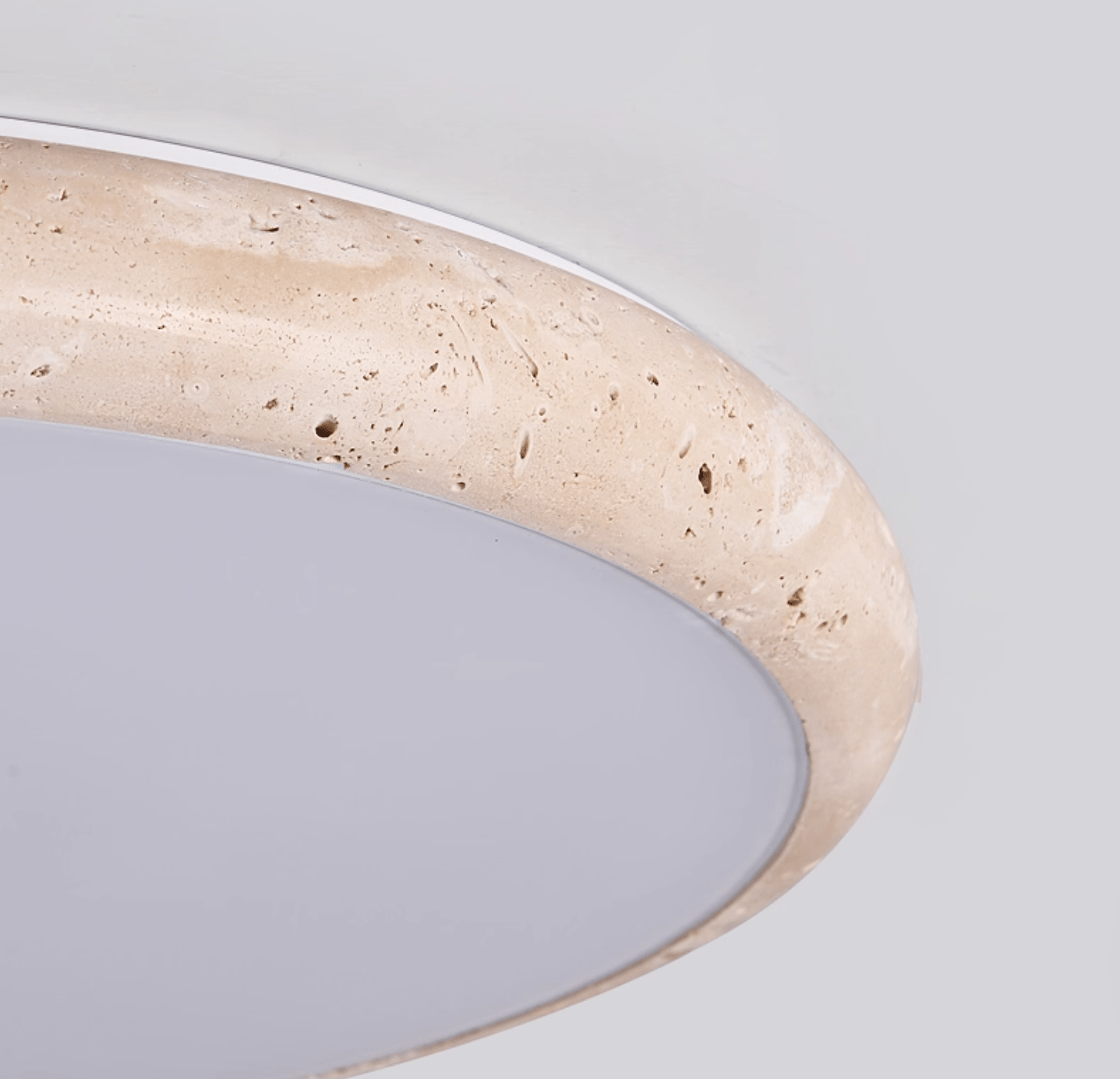 Textured Travertine Disk Ceiling Light