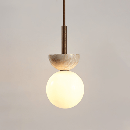 Travertine Half Duo Pendant Light