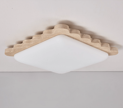 Travertine Scallop Edge Ceiling Light