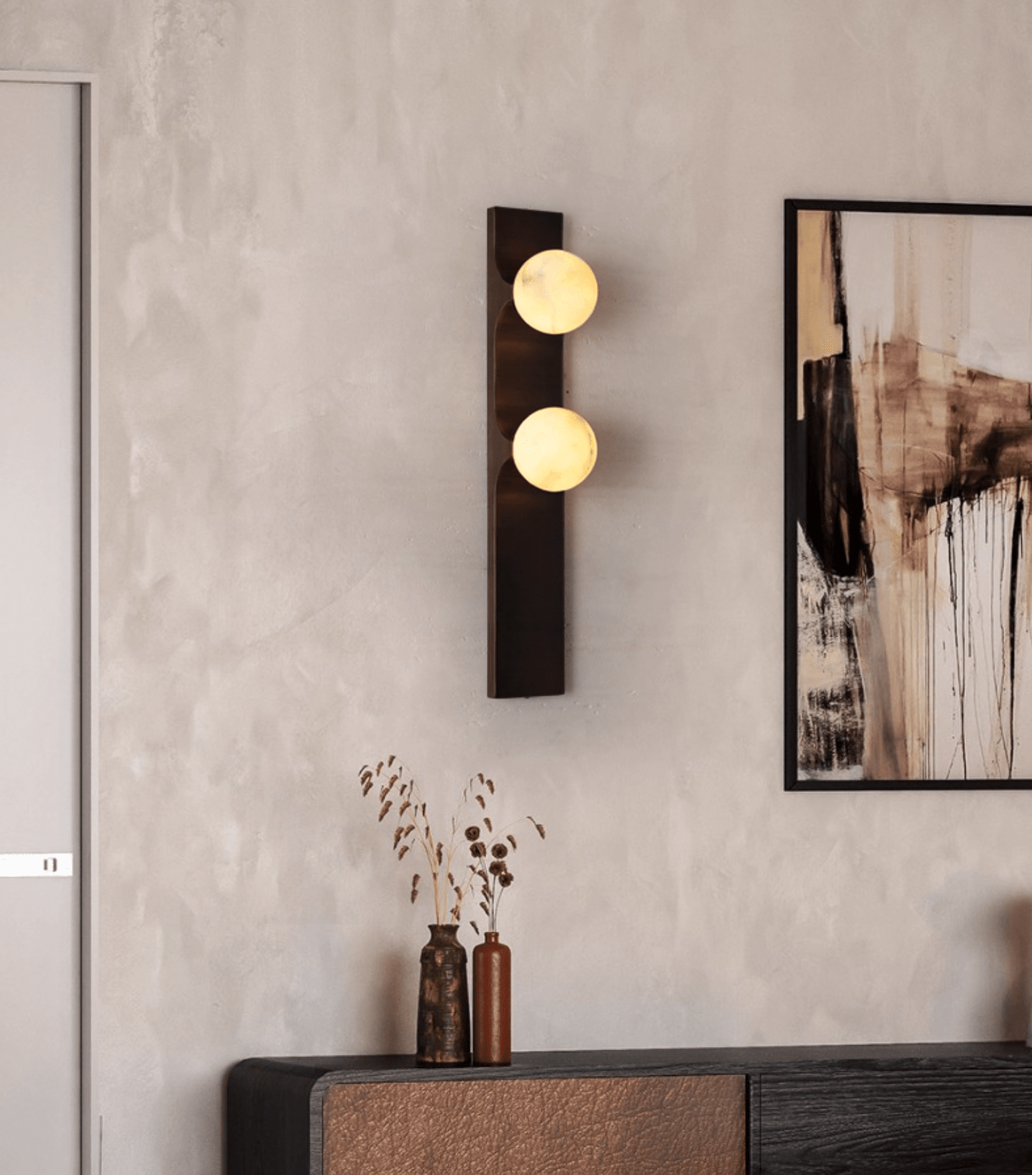 Geo Lumen Bar Alabaster Wall Sconce