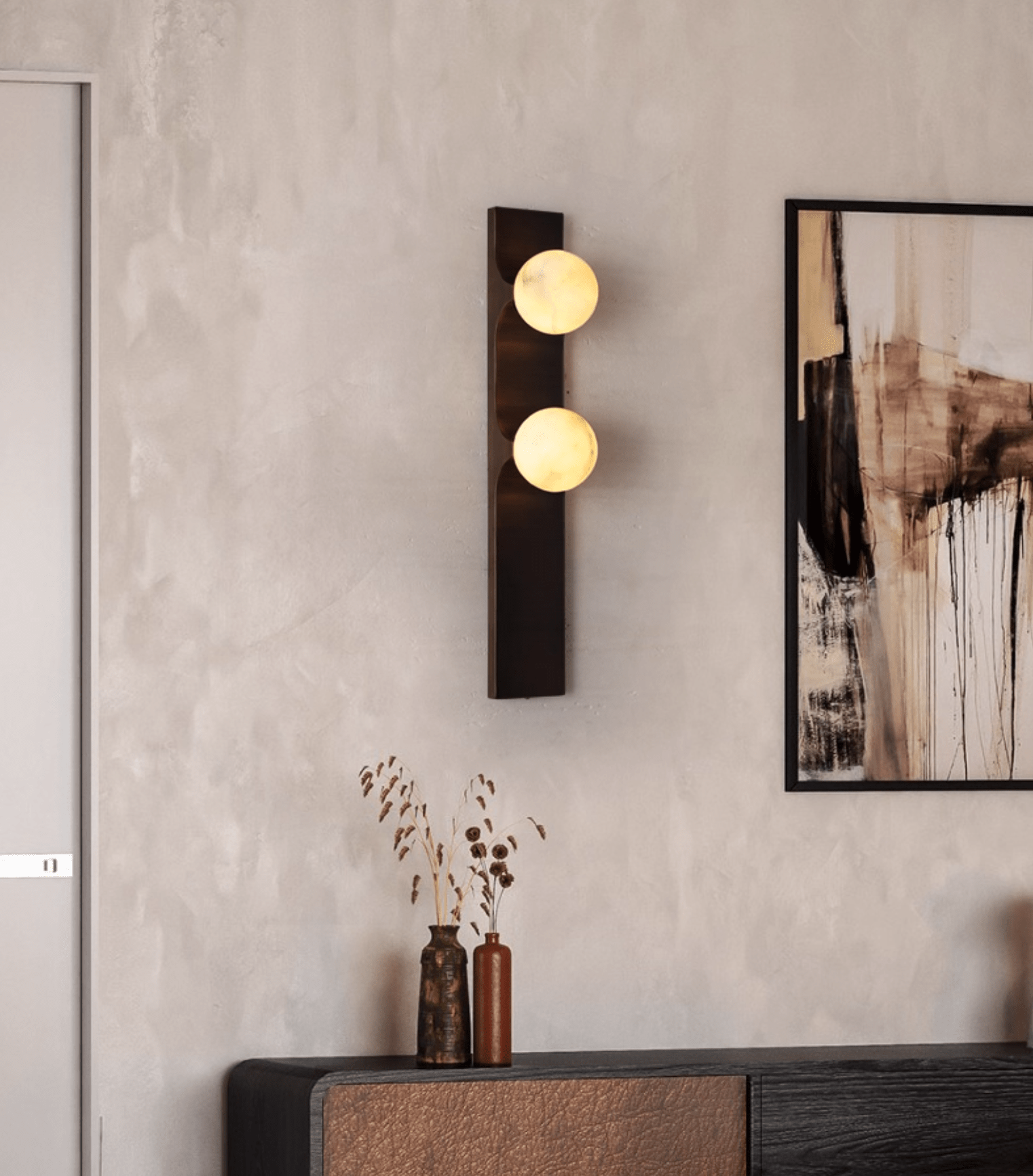 Geo Lumen Bar Alabaster Wall Sconce