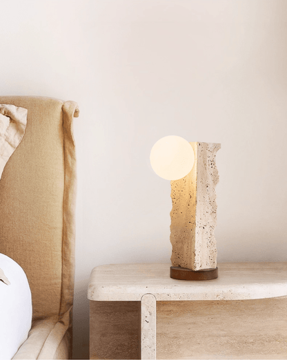 Terra Travertine Orb Table Lamp