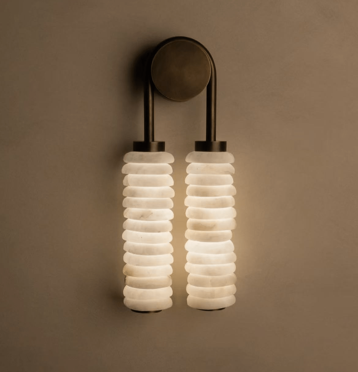 Calla Ribbed Alabaster Sconce