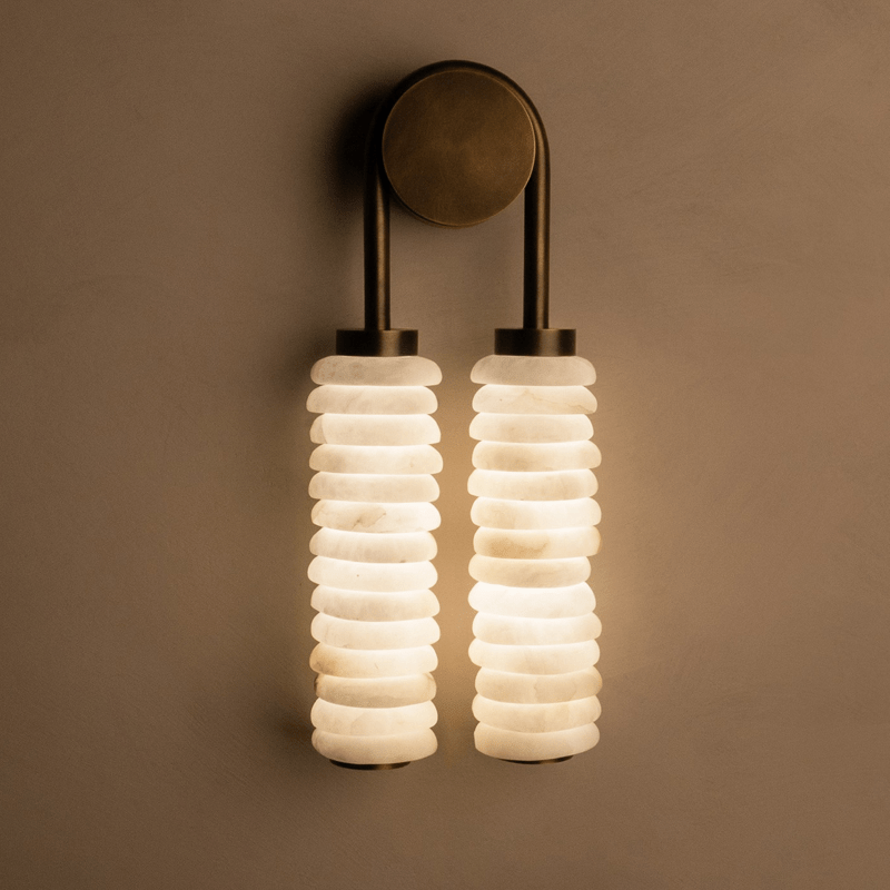 Calla Ribbed Alabaster Sconce