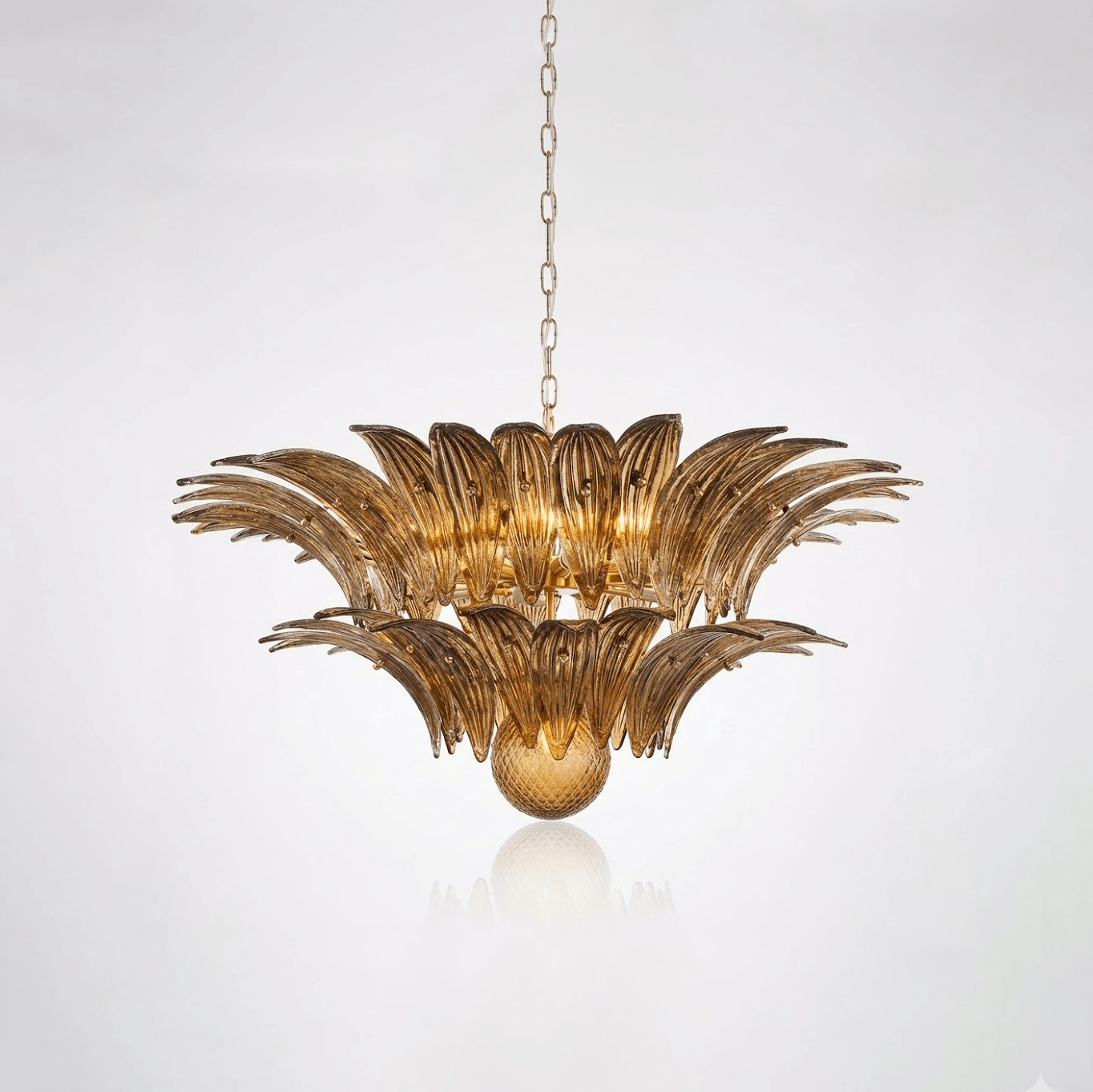 Murano Palmette Transparent Chandelier