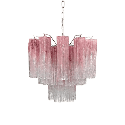 Pink Glass Tubes Chandelier