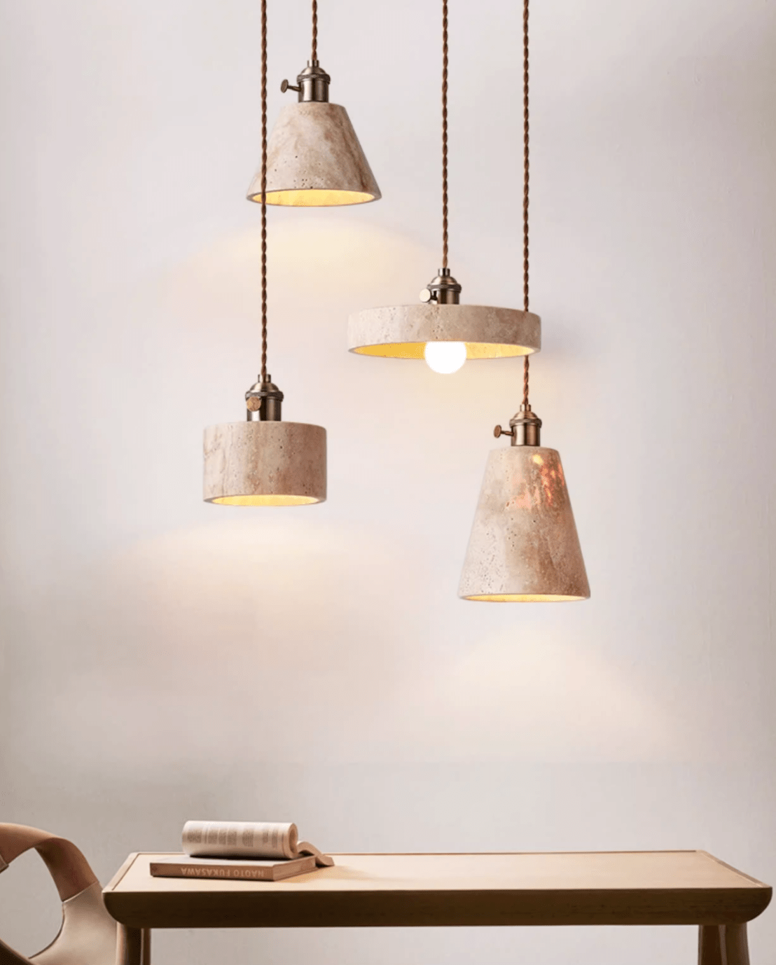 Terraform Travertine Pendant Light