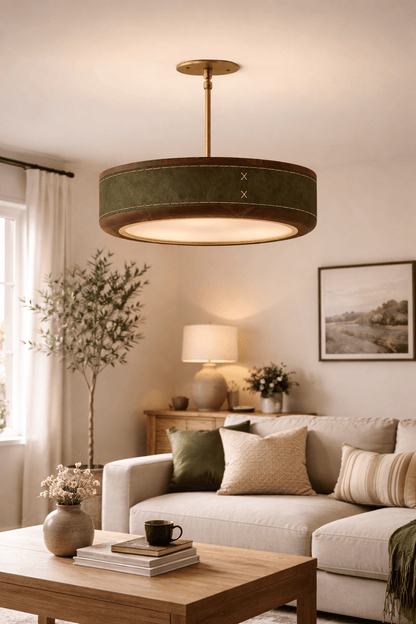 Crafted Leather Ceiling Light