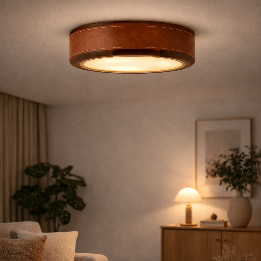 Crafted Leather Ceiling Light